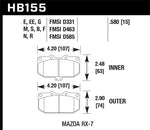 Hawk 1990-1990 Mazda RX-7 GXL (w/Elec Adjust Susp) HPS 5.0 Front Brake Pads