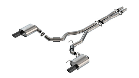 Borla 2024 Ford Mustang GT 5.0L V8 w/o Active Exhaust S-Type Cat-Back Exhaust System - Black Chrome