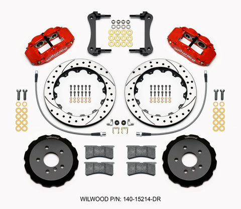 Wilwood Narrow Superlite 6R Front Hat Kit 12.88in Drill Red 2014-2015 Mini Cooper w/Lines
