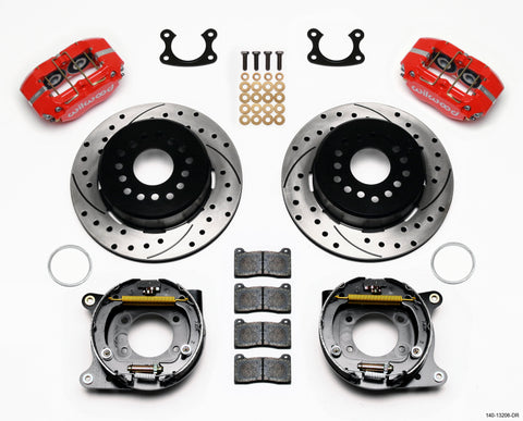 Wilwood Dynapro Dust-Boot P/S Park Brake Kit Drilled Red Small Ford 2.50in Offset