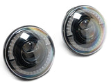 Raxiom 07-08 Jeep Wrangler JK Hi Output LED Headlights/Angel Eye DRL- Black Housing- Clear Lens