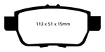 EBC 09-14 Acura TL 3.5 Yellowstuff Rear Brake Pads