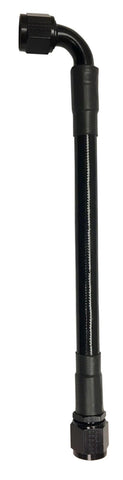 Fragola -6AN Ext Black PTFE Hose Assembly Straight x 90 Degree 30in