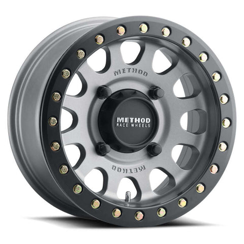 Method MR401 UTV Beadlock 15x7 / 5+2/38mm Offset / 4x156 / 132mm CB Titanium Wheel- Matte Black Ring