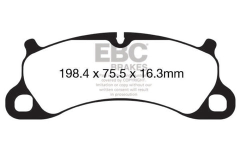 EBC 12-15 Porsche 911 (991) (Cast Iron Rotor only) 3.8 Carrera S Redstuff Front Brake Pads