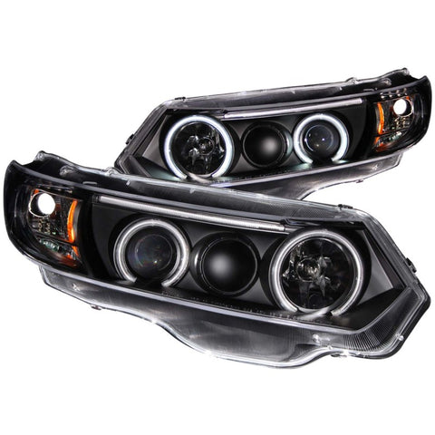 ANZO 2006-2011 Honda Civic Projector Headlights w/ Halo Black (CCFL)