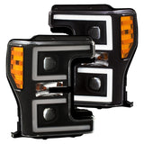 ANZO LED Headlights 17-18 Ford F-250 Super Duty Plank-Style L.E.D. Headlight Black (Pair)