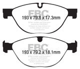 EBC 13+ Jaguar F-Type (Cast Iron Only) 3.0 Supercharged (380) Perf Pkg Redstuff Front Brake Pads