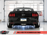 AWE Tuning S550 Mustang GT Cat-back Exhaust - Touring Edition (Diamond Black Tips)