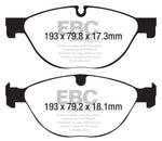 EBC 13+ Jaguar F-Type (Cast Iron Only) 3.0 Supercharged (380) Perf Pkg Redstuff Front Brake Pads