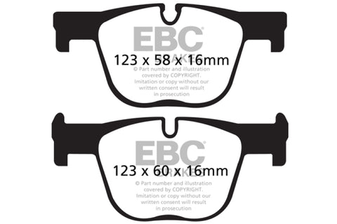 EBC 12+ BMW 335 3.0 Turbo (F30) Yellowstuff Rear Brake Pads