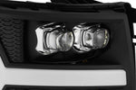 AlphaRex 07-13 Chevy 1500HD(NewBody) NOVA LED Proj Headlight Plank Sty Glos Blk w/Activ Lite/Seq Sig