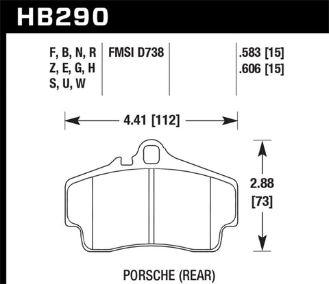 Hawk HPS Porsche Rear Brake Pads