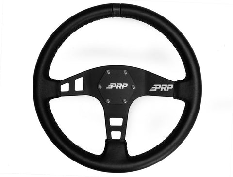 PRP Flat Leather Steering Wheel- Black