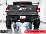 AWE Tuning 20-21 Jeep Gladiator JT 3.6L Tread Edition Cat-Back Dual Exhaust - Diamond Black Tip