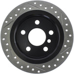 StopTech 14-15 Mini Cooper Base Slotted & Drilled Rear Right Rotor