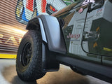 Rally Armor 19-25 Jeep JT Gladiator (Mojave/Rubicon) Black Mud Flap w/Metallic Black Logo