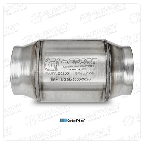 GESI G-Sport 400 CPSI GEN 2 EPA Compliant 3.0in Inlet/Outlet Catalytic Converter-4in x 4in-350-500HP