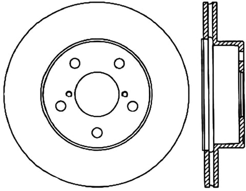 StopTech 05-07 Subaru Impreza WRX/STi Slotted & Drilled Left Rear Rotor