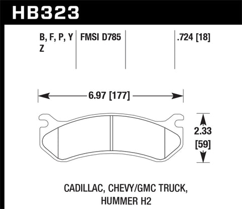 Hawk Chevy / GMC Truck / Hummer LTS Street Rear Brake Pads