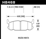 Hawk 03-05 Miata w/ Sport Suspension HP+ Street Rear Brake Pads (D1002)