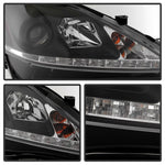 Spyder Lexus IS 250/350 2006-2010 Projector Headlights DRL Black PRO-YD-LIS06-DRL-BK