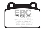 EBC 08-16 Mitsubishi Lancer Evo 10 2.0 Turbo (1 piece rotor) Yellowstuff Rear Brake Pads