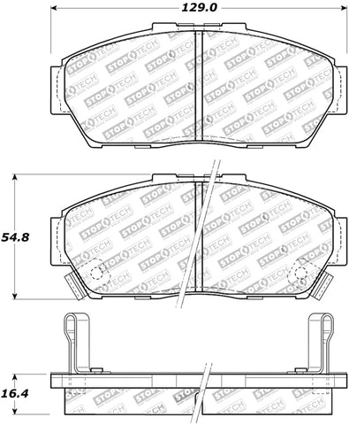 StopTech Street Touring 93-95 Honda Civic Coupe Front Brake Pads