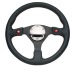 NRG Reinforced Steering Wheel (320mm) Blk Leather w/Dual Buttons