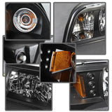 Spyder Ford Mustang 87-93 1PC LED (Replaceable LEDs)Crystal Headlights Black HD-YD-FM87-1PC-LED-BK