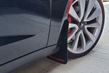 Rally Armor 17-23 Tesla Model 3 Black UR Mud Flap w/White Logo