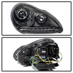 Spyder Porsche Cayenne 03-06 Projector Xenon/HID Model- DRL LED Blk PRO-YD-PCAY03-HID-DRL-BK