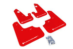 Rally Armor 07-17 Mitsubishi Lancer Red UR Mud Flap w/ White Logo