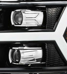 AlphaRex 07-13 Chevy 1500 LUXX LED Proj Headlights Plank Style Jet Blk w/ Activ Light/Seq Signal/DRL