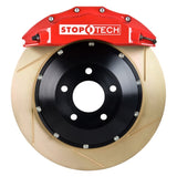 StopTech 08-09 Evo X Front BBK w/ Red ST-60 Calipers Slotted Zinc 355x32mm Rotors Pads and SS Lines