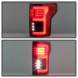 Spyder 15-18 Ford F-150 LED Tail Lights (w/Blind Spot) - Red Clear (ALT-YD-FF15015BS-LBLED-RC)