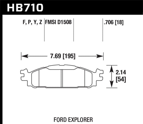 Hawk 11-16 Ford Explorer / 12-16 Ford Flex LTS Street Front Brake Pads