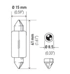 Hella Bulb 6480 24V 18W SV8.5-8 T4.625 15x43mm