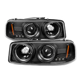 Spyder GMC Sierra 1500/2500/3500 99-06 Projector Headlights LED Halo LED Black PRO-YD-CDE00-HL-BK