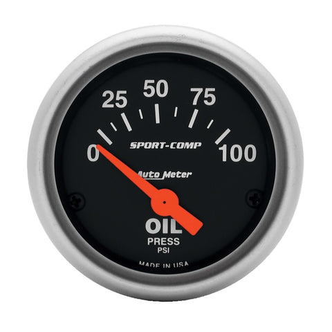 Autometer Sport-Comp 52mm 0-100 PSI Electronic Oil Pressure Gauge