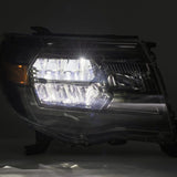 AlphaRex 05-11 Toyota Tacoma LUXX Crystal Headlights Plank Style Alpha Black w/Activation Light/DRL