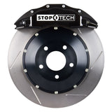 StopTech 08-09 Evo X Front BBK w/ Black ST-60 Calipers Slotted 355x32mm Rotors Pads and SS Lines