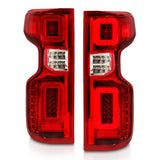 Anzo 19-21 Chevy Silverado Full LED Tailights Chrome Housing Red/Clear Lens G2 (w/C Light Bars)