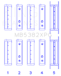 King Subaru EJ20/EJ22/EJ25 (For Thrust in #5 Position) 0.5 Oversized Tri-Metal Perf Main Bearing Set