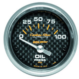 Autometer Carbon Fiber 52mm 100 PSI Electronic Oil Pressure Gauge