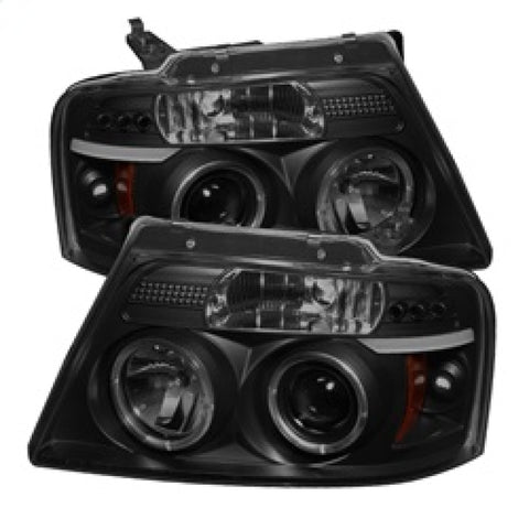 Spyder Ford F150 04-08 Projector Headlights Version 2 LED Halo LED Blk Smke PRO-YD-FF15004-HL-G2-BSM