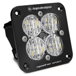 Baja Designs Squadron Sport Black Wide Cornering Pattern Flush Mount LED Light Pod - Clear