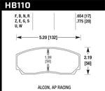 Hawk AP CP3307 / CP5040 / CP5200 Caliper DTC-70 Race Brake Pads