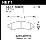 Hawk 94-04 Mustang Cobra / 88-95 Corvette 5.7L / 88-92 Camaro w/ Hvy Duty Brakes Front HPS Street Br