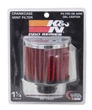 K&N Rubber Base Chrome Top Push-In Crankcase Vent Filter 3in OD x 2-1/2in H.